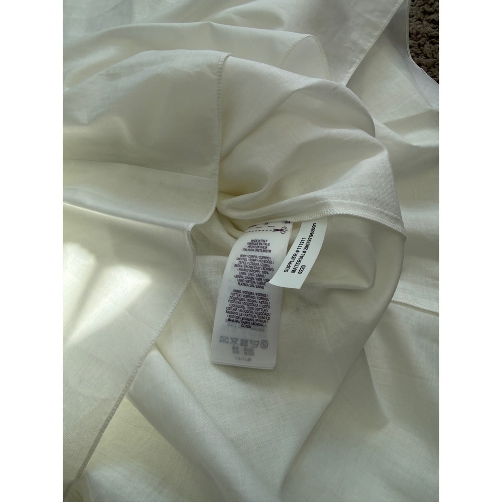 Ralph Lauren Purple Label Spring Runway White Linen Belted Midi Skirt Size 4 NEW - Picture 7 of 9